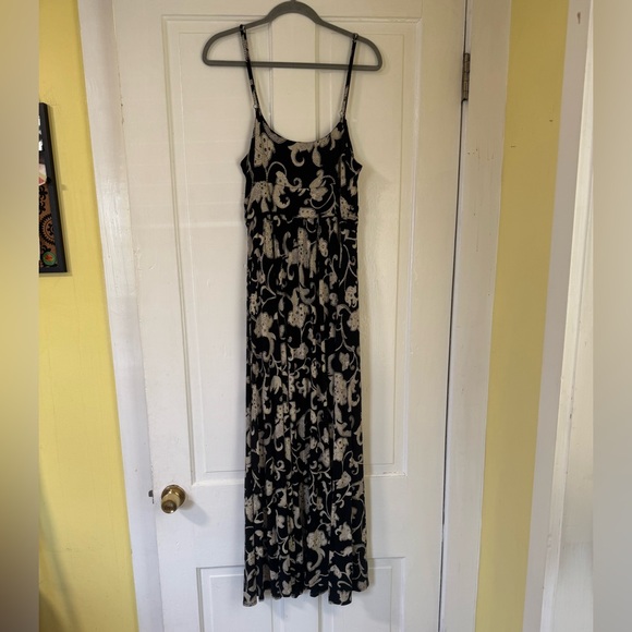 NWOT: Anthropologie Moulinette Souers Brisbane Boho Black Cream Maxi Dress•Large - Picture 4 of 8
